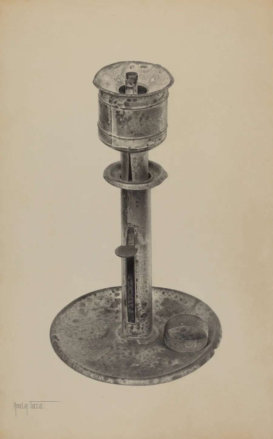 Candlestick/Whale Oil Lamp by Amelia Tuccio