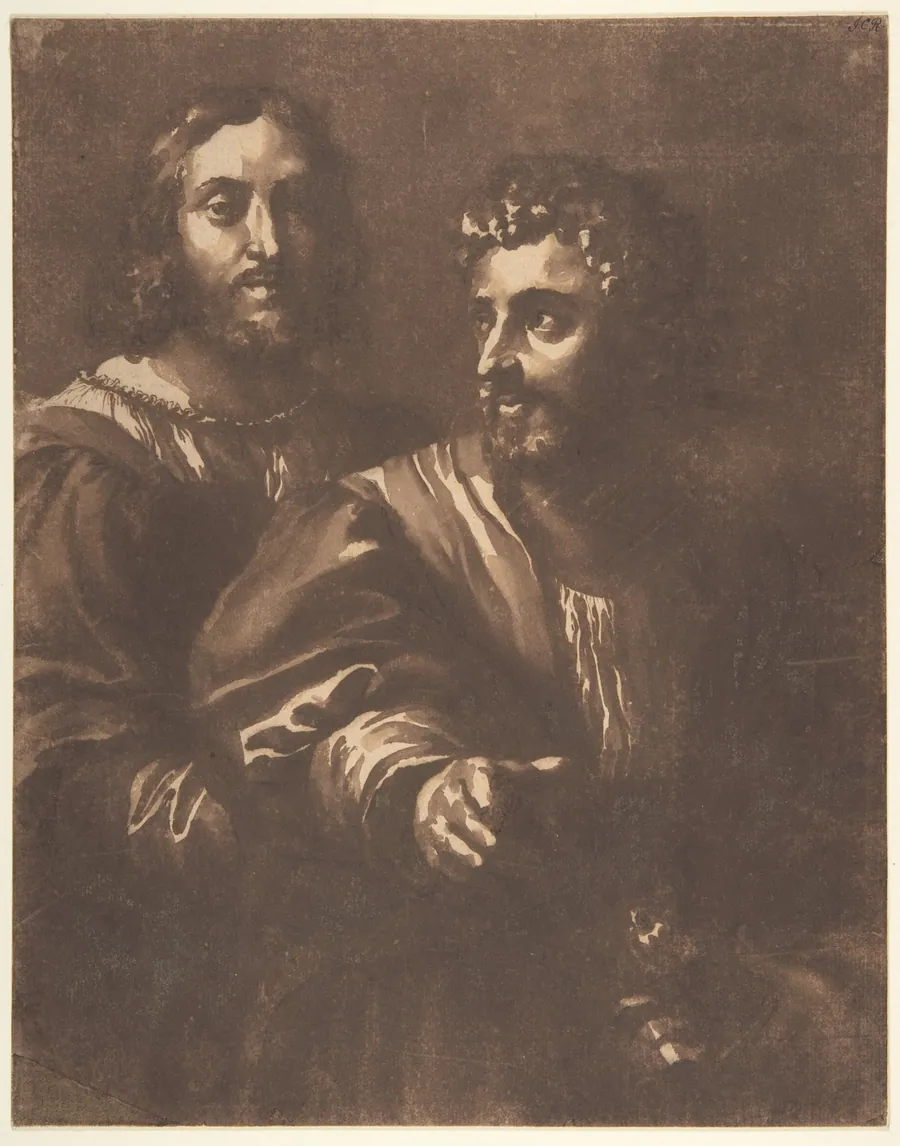 Portrait of Two Men (after Raphael) by Jan de Bisschop