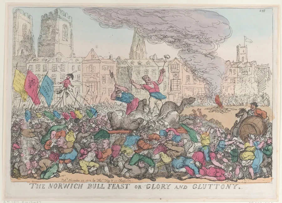 The Norwich Bull Feast or Glory and Gluttony by Thomas Tegg