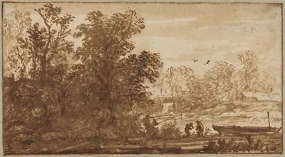 Fisherman in a River Landscape
