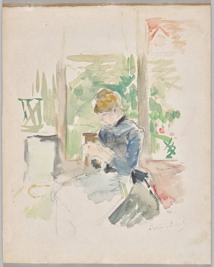 Sewing near the Window by Berthe Morisot