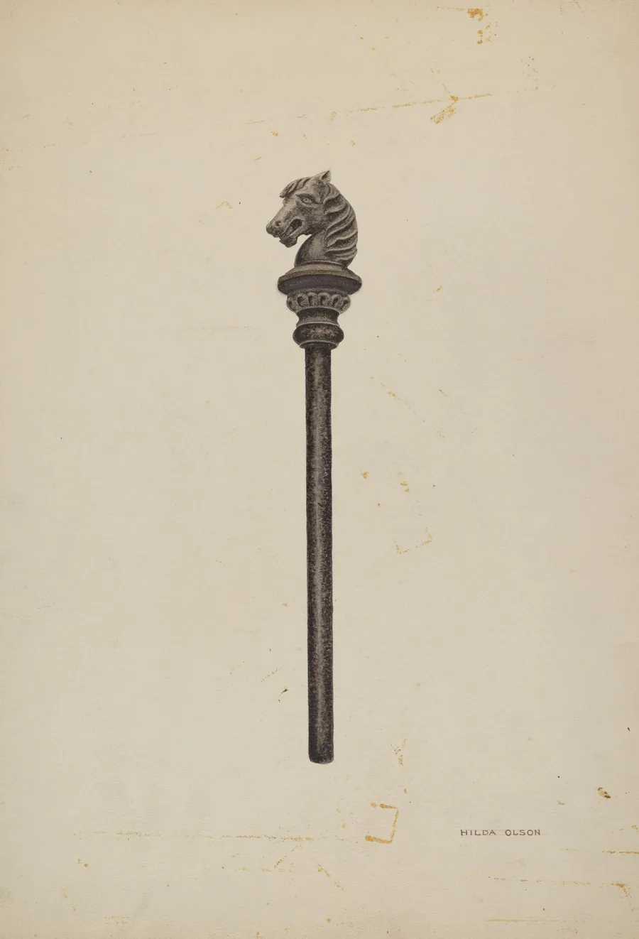 Horse Head Hitching Post by Hilda Olson