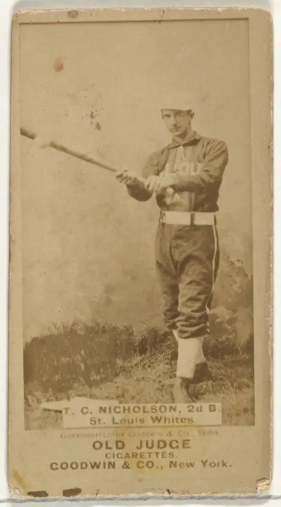 Nicholson, 2nd Base, St. Louis Whites, from the Old Judge series (N172) for Old Judge Cigarettes