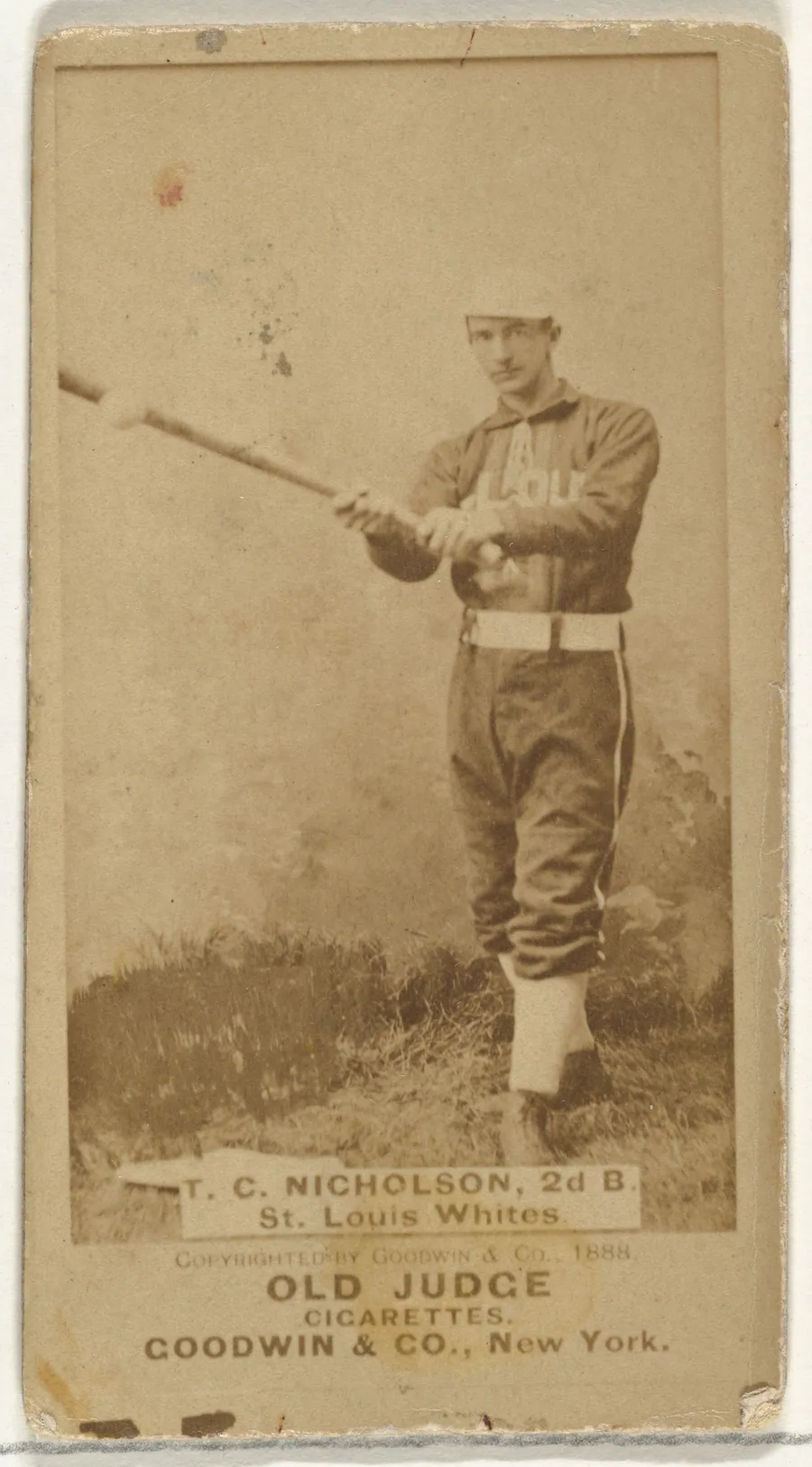 Nicholson, 2nd Base, St. Louis Whites, from the Old Judge series (N172) for Old Judge Cigarettes by Goodwin & Company