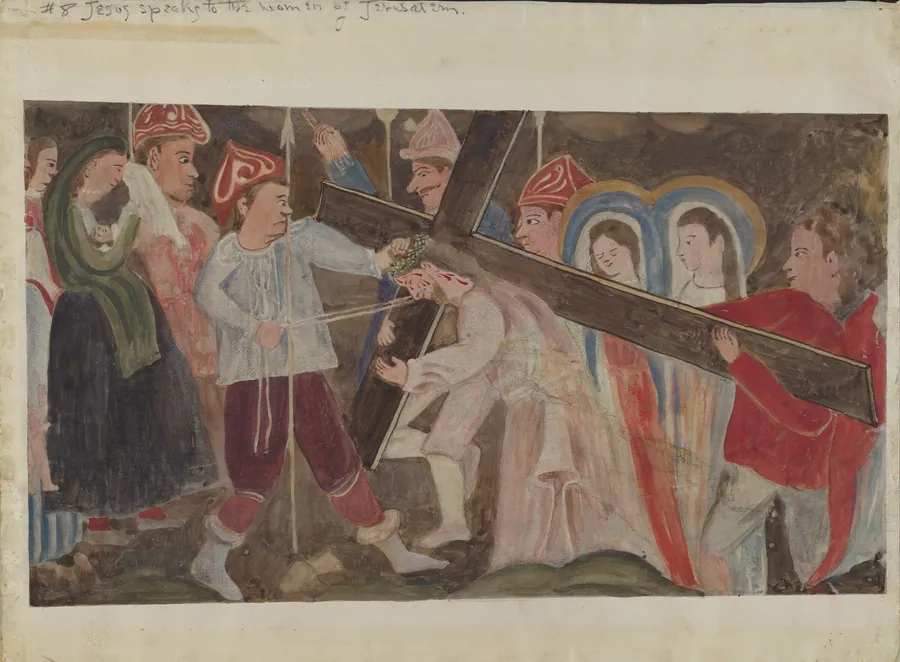 Stations of the Cross No. 8: "Jesus Speaks to the Women of Jerusalem" by Geoffrey Holt