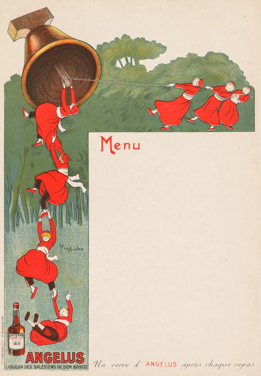 Menu Page (Angelus: Liqeur des Salésiens de Dom Bosco) by Leonetto Cappiello