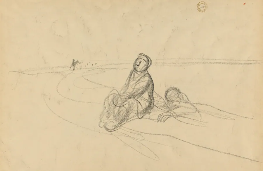 Two Figures on a Road (verso) by Jean Louis Forain