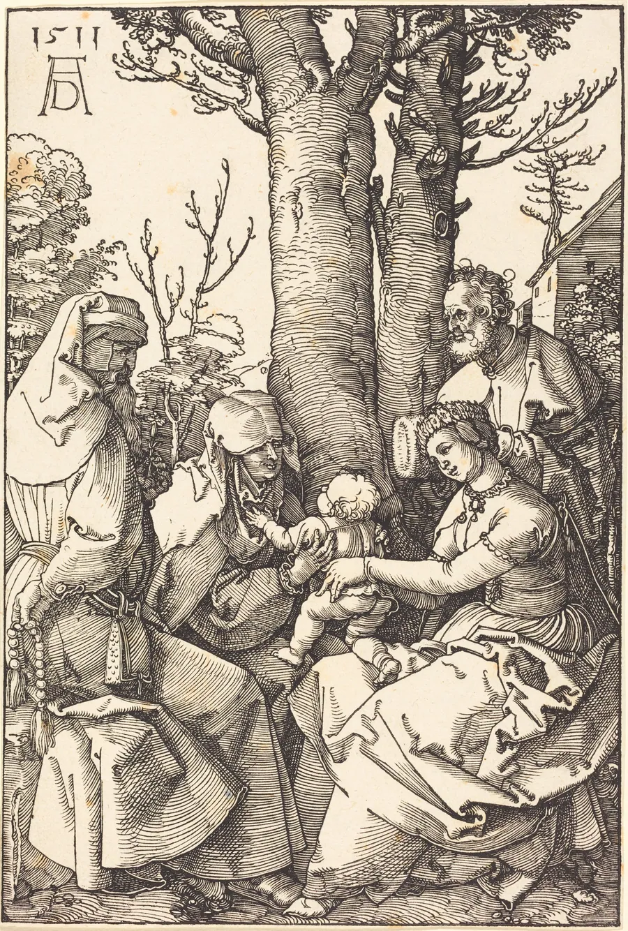 The Holy Family with Joachim and Anne under a Tree by Albrecht Dürer