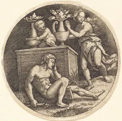Youth Sleeping before an Altar