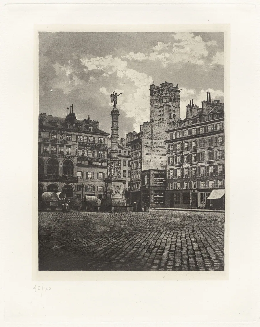 Planche V – Place du Châtelet (Plate V – Place du Châtelet) by Charles Nègre