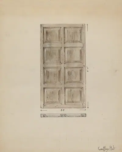 Old Paneled Door: Outside Door to Monastery
