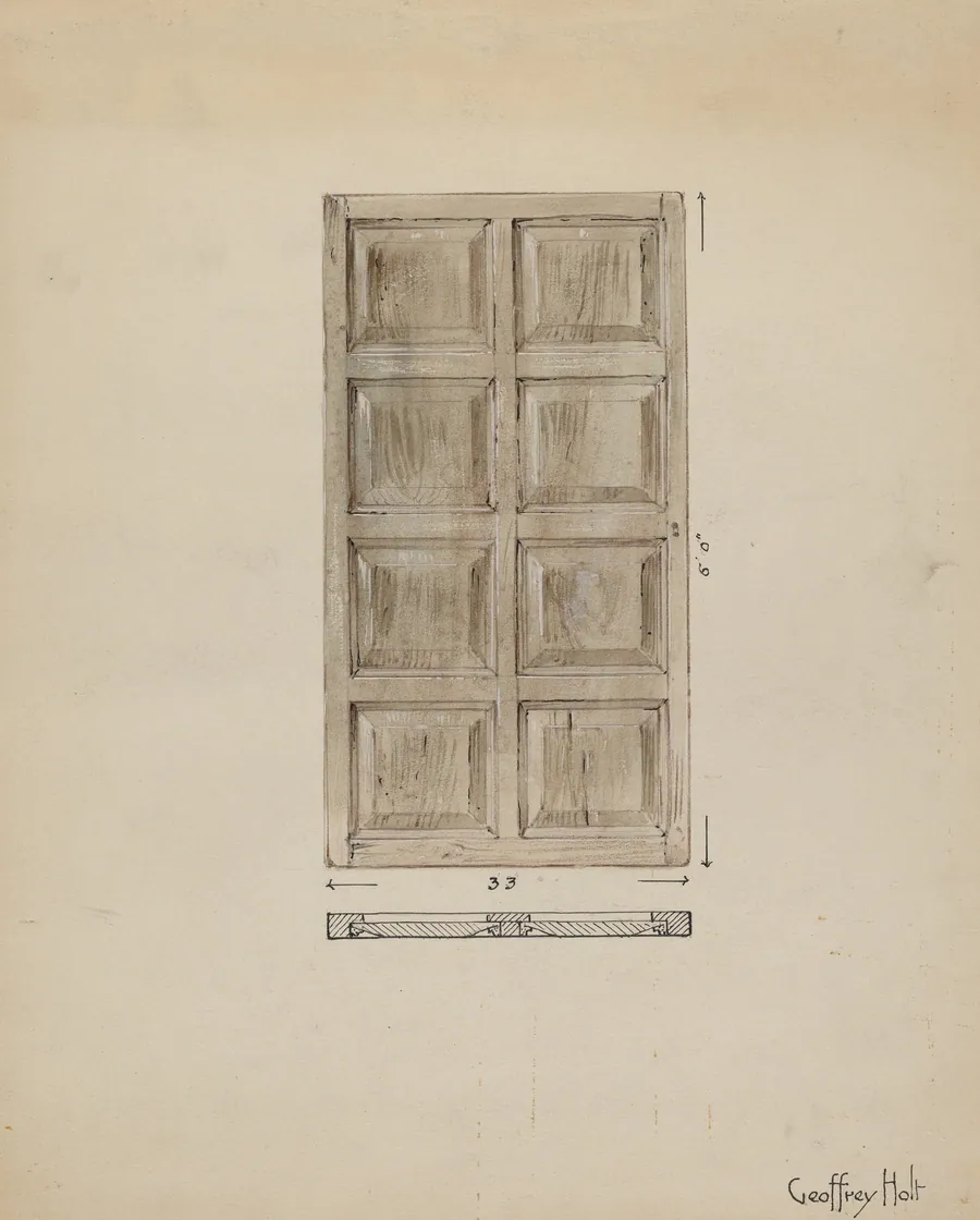 Old Paneled Door: Outside Door to Monastery by Geoffrey Holt