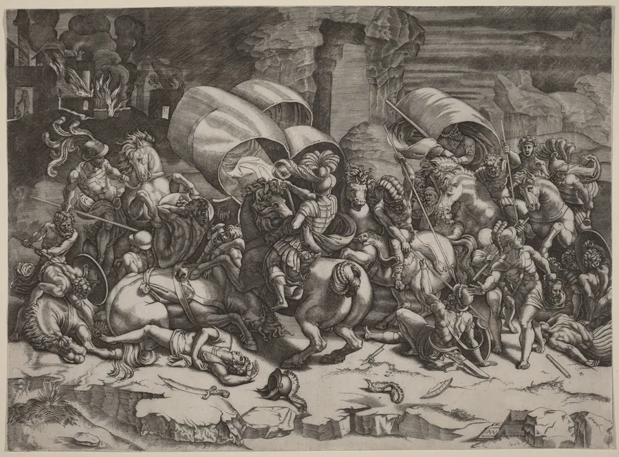 The Battle with the Cutlass by Agostino dei Musi