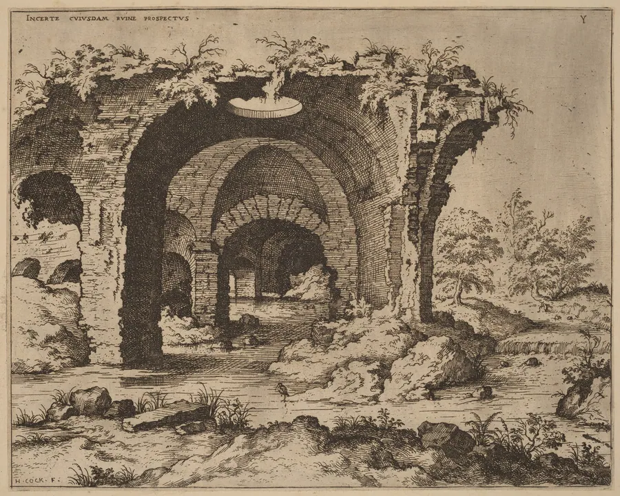 View of Unidentified Ruins by Hieronymus Cock