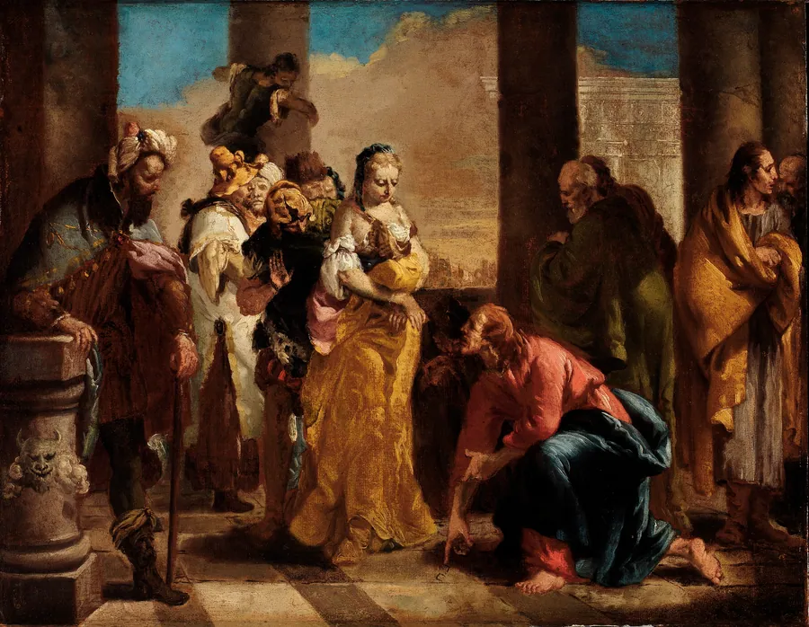Woman Taken in Adultery by Unidentified (Italian)