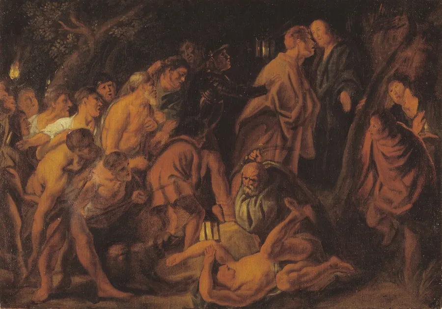 Kristus forrådes og pågribes i Getsemane by Jacob Jordaens