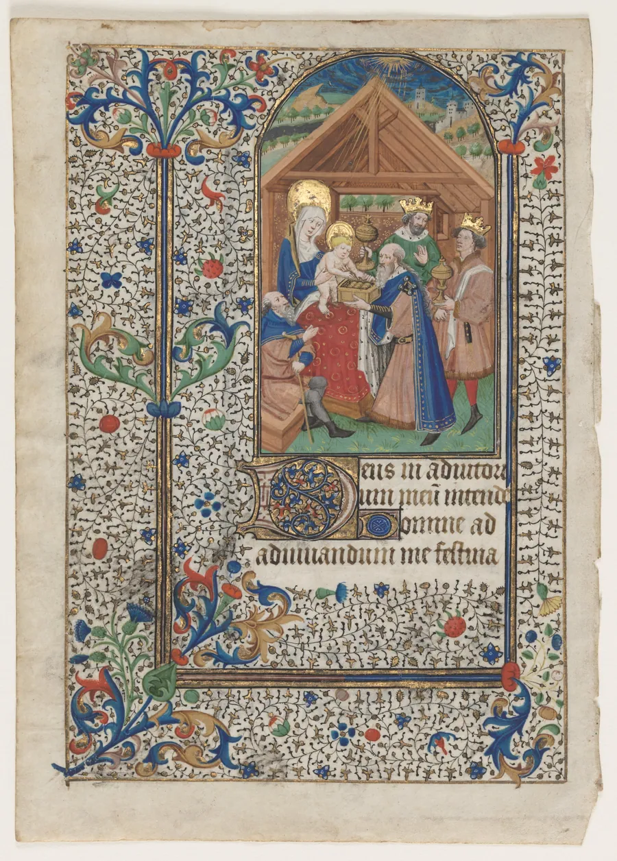 Leaf from a Book of Hours: Adoration of the Magi by Master of Thomas Hoo