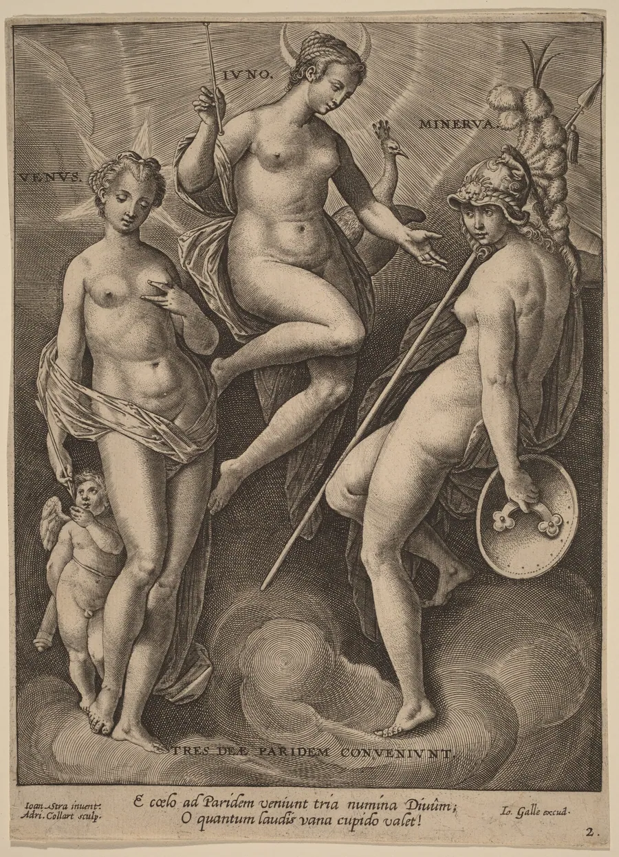 Venus, Juno and Minerva by Adriaen Collaert