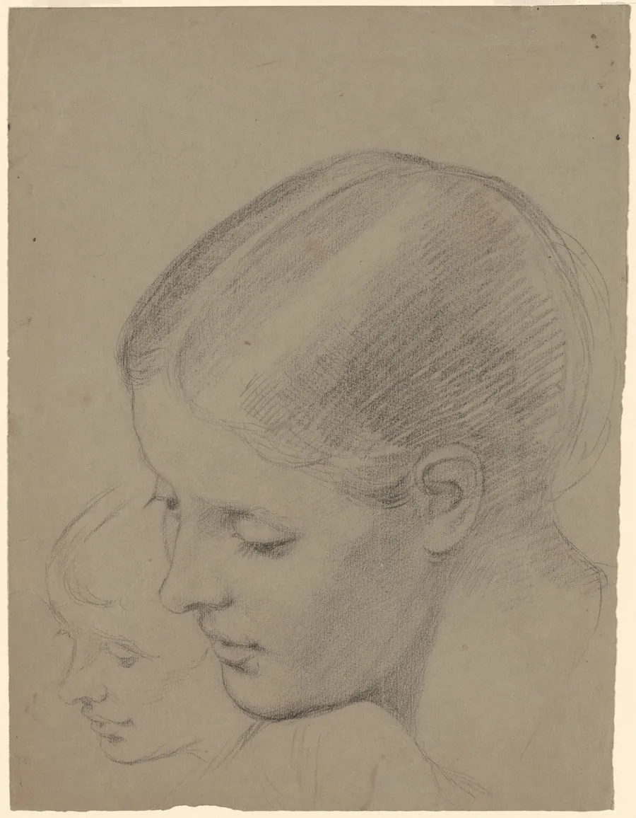 Studies of a Female Head [recto] by Enoch Wood Perry, Jr.