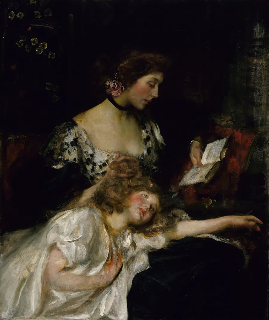 Mother and Child (Lady Shannon and Kitty) by James Jebusa Shannon, born Auburn, NY 1862-died London, England 1923