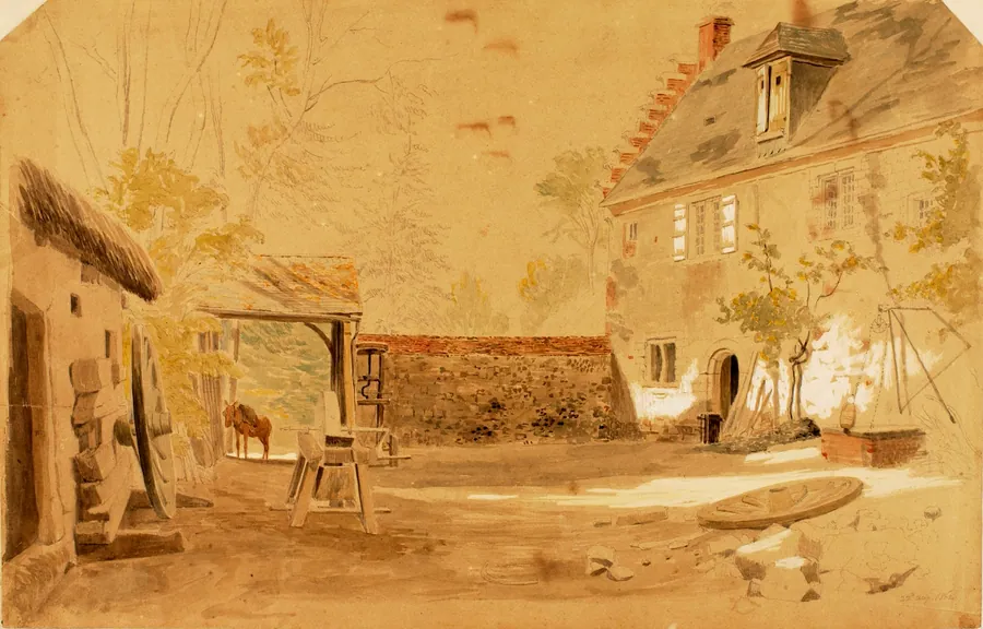 Ancient Abbey of St. Valery, France by Miner Kilbourne Kellogg, born Manlius Square, NY 1814-died Toledo, OH 1889