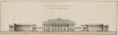 Geometrical Elevation of the Peace Plaza and Façade of the Opera House