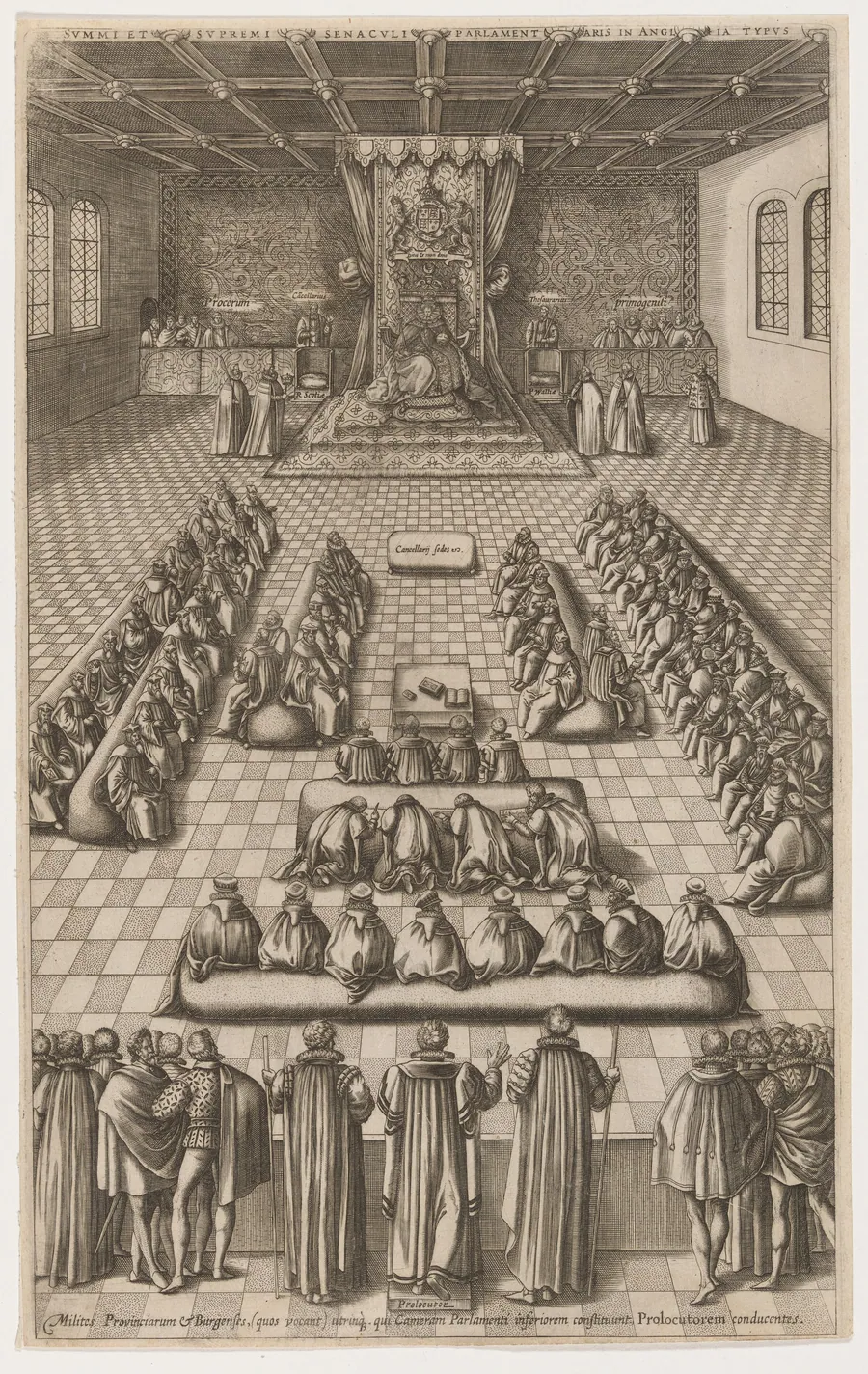 Queen Elizabeth in Parliament by Renold Elstrack