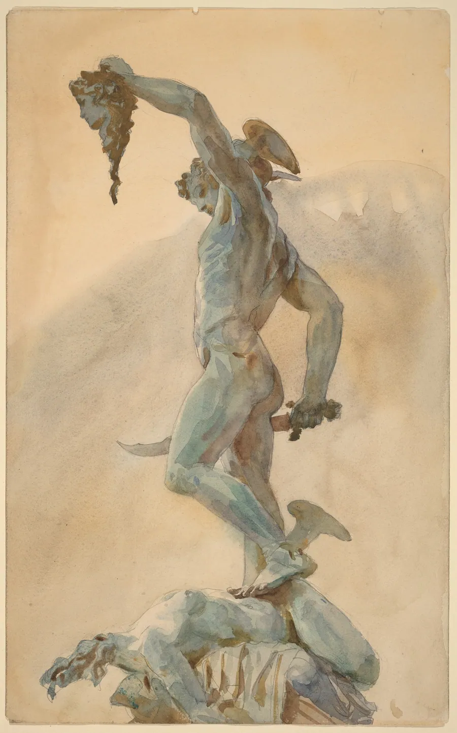 Sketch of Cellini's "Perseus" by John Singer Sargent