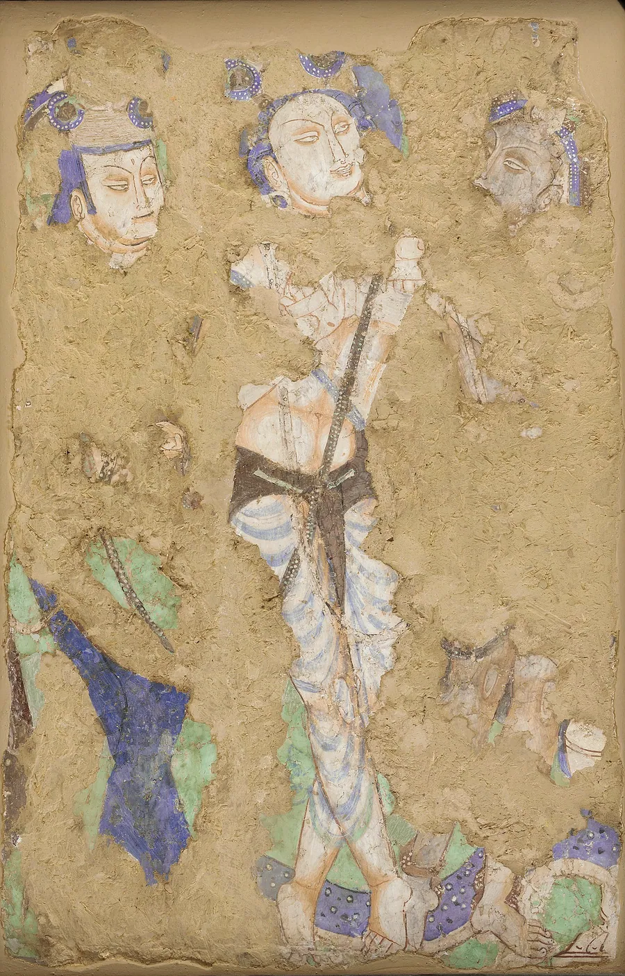 Three Figures, from Cave 224 by Unidentified