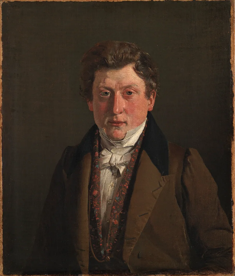 Urtekræmmer Christian F. Petersen, kunstnerens fætter og svoger by Christen Købke