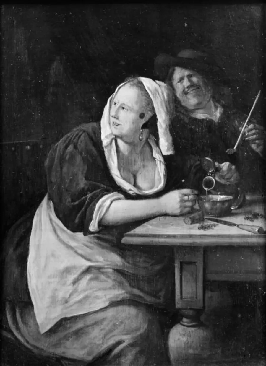 Et par ved værtshusbordet by Jan Steen