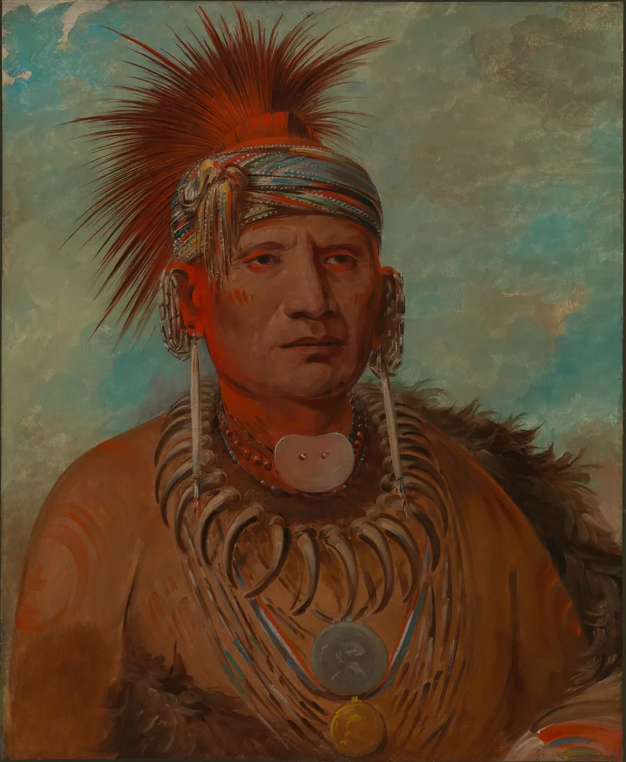 Neu-mon-ya, Walking Rain, War Chief by George Catlin, born Wilkes-Barre, PA 1796-died Jersey City, NJ 1872