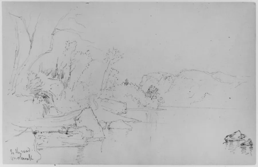 Study of Lake and Shore, Mohonk, 1871 (from Sketchbook) by Daniel Huntington