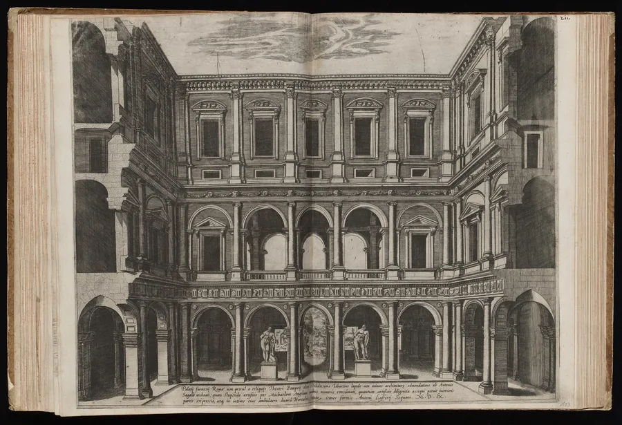 Section of the Courtyard of Palazzo Farnese by Italian 16th Century