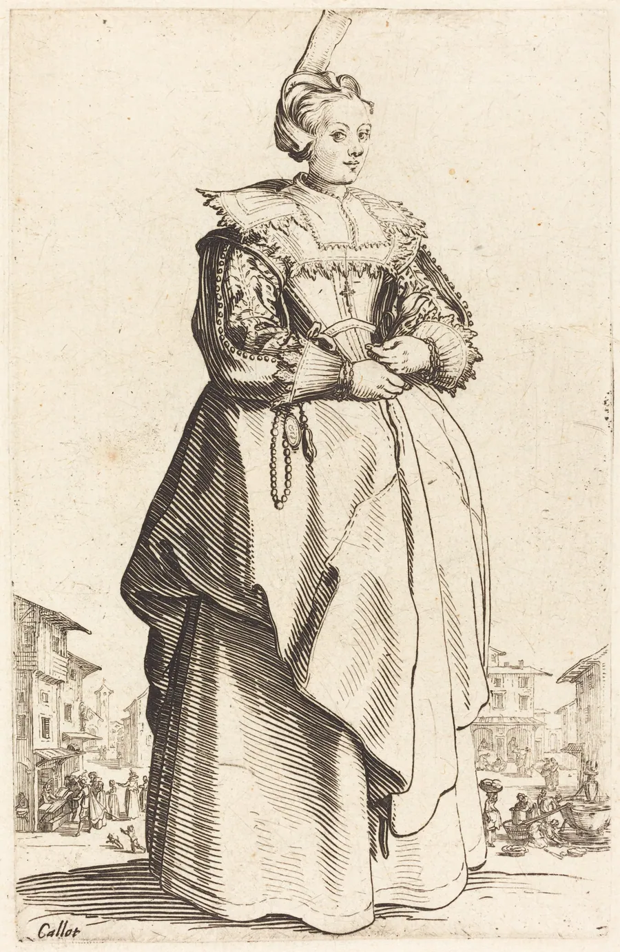 Noble Woman with a Small Hat by Jacques Callot