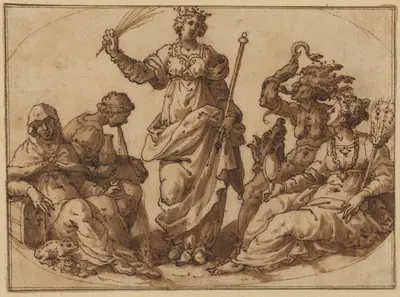 Virtue Triumphing over Vices