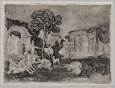 Pastoral Landscape with Ruins