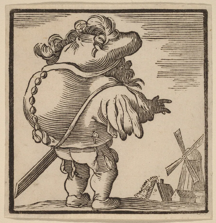 Hunchback Gazing at a Windmill by H. Numan