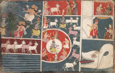 Krishna Playing the Flute and other Episodes from the Bhagavata Purana