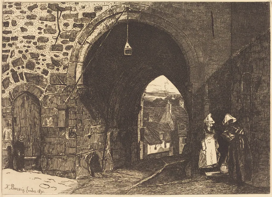 La Porte de St Malo à Dinan by François Bonvin