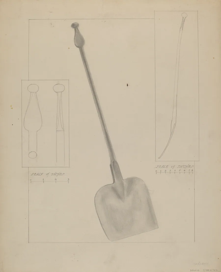 Wrought Iron Fireplace Shovel by Donald Streeter
