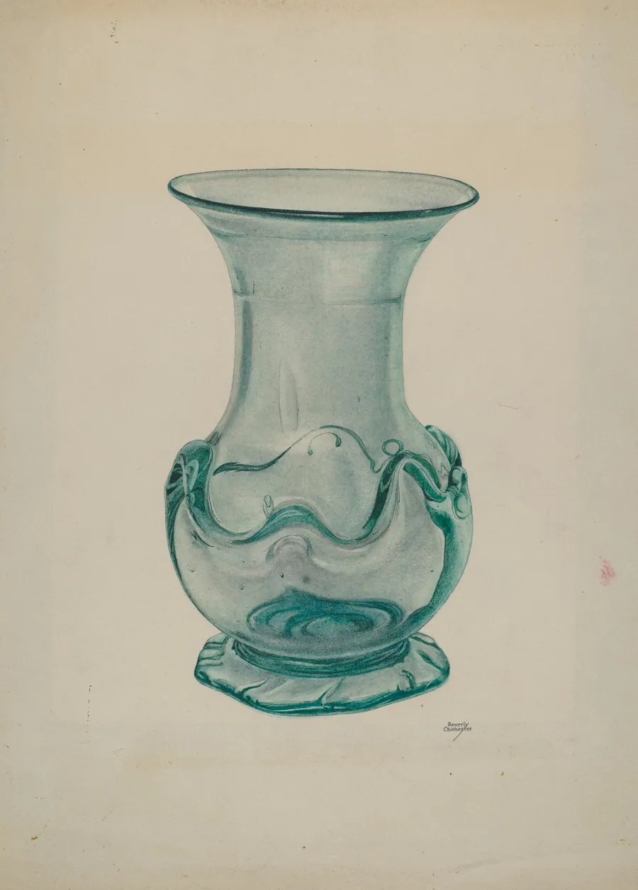 Green Glass Vase by Beverly Chichester