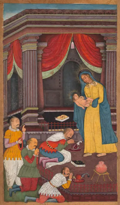 The Adoration of the Shepherds, from a Mirror of Holiness (Mir’at al-quds) of Father Jerome Xavier