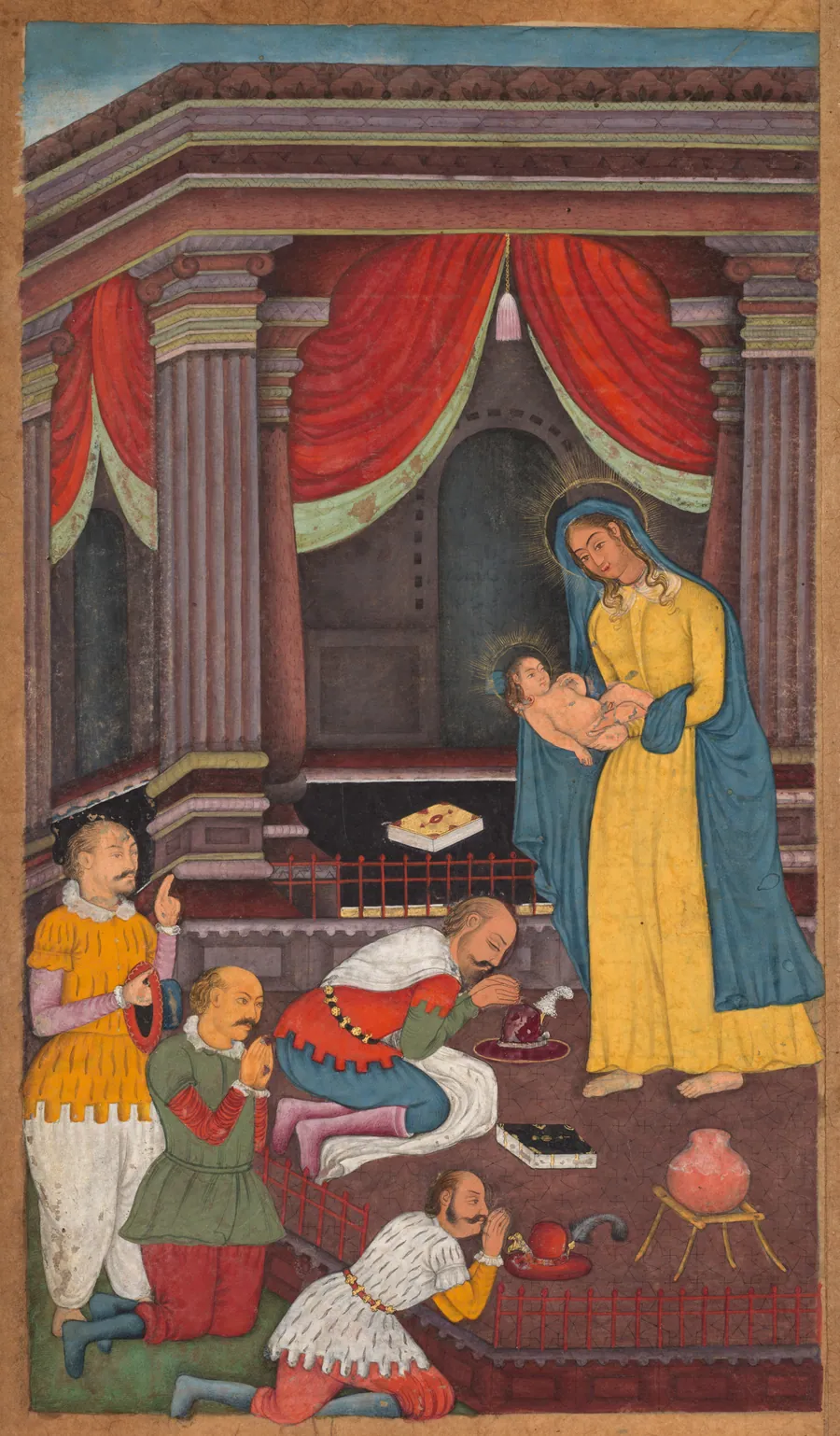 The Adoration of the Shepherds, from a Mirror of Holiness (Mir’at al-quds) of Father Jerome Xavier