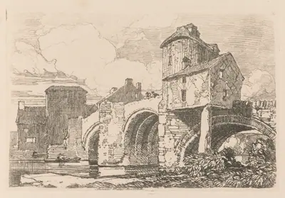 Liber Studiorum: Plate 26, Monnow Bridge, Monmouthshire