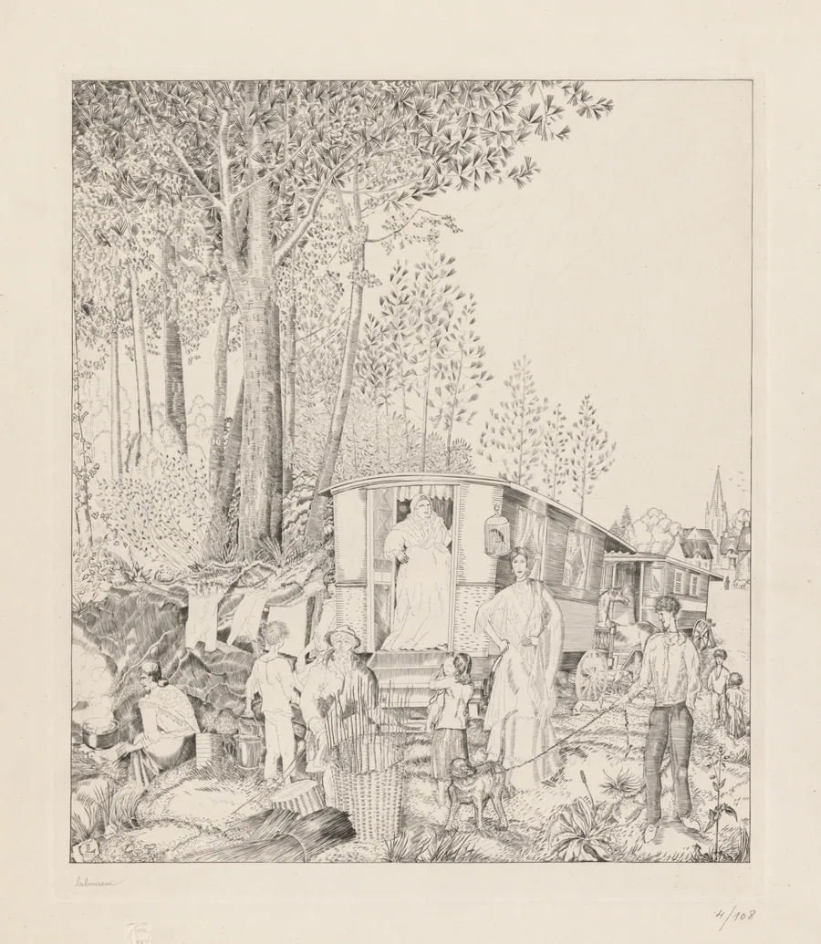 La Halte des Bohémiens by Jean-Émile Laboureur