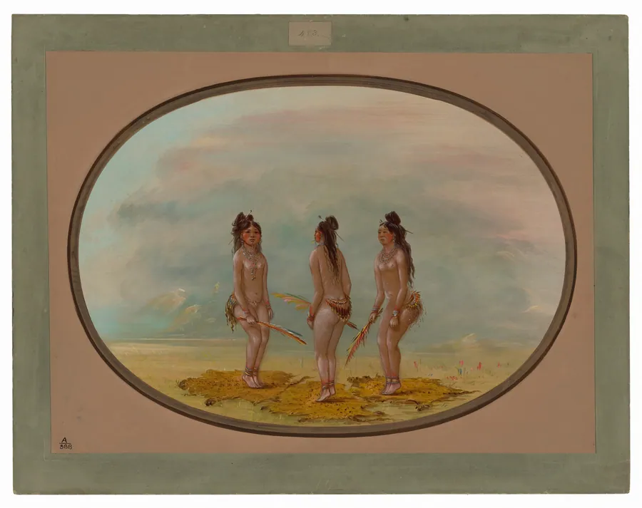 The Handsome Dance - Goo-a-give by George Catlin