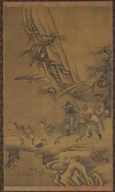 Zhong Kui and demons crossing a bridge
