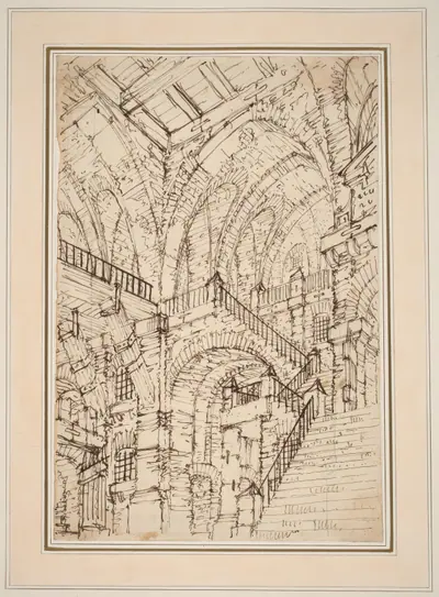 A Prison Interior with a Monumental Staircase