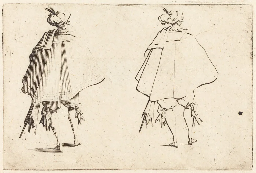 Gentleman in Large Mantle, Seen from Behind by Jacques Callot